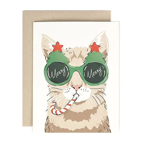 Merry Merry Cool Cat Single Card